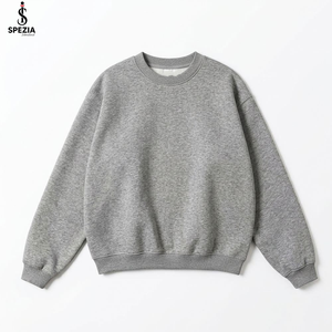 SPEZIA Sudadera negra con cuello redondo para hombre, informal, lisa, de manga larga, holgada - Product Image 6