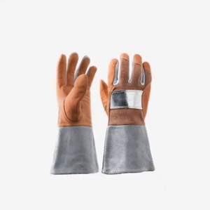Gants de sécurité robustes en cuir pleine fleur grainé avec doublure en coton aluminisé et construction en Para Aramid - Product Image 5