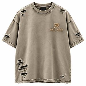 Men's Oversized Black Knitted T-<b>Shirt</b> Short Sleeve O-Neck Front Silk Screen Printed Breathable Cotton Sportswear - Product Image 6