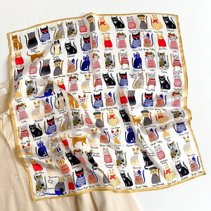 Foulard Hijab en Soie Imprimée 53cm pour Femme, Petit Foulard en Soie à Motifs Floraux, Foulard Tendance et Polyvalent, Protection du Cou, Hijab - Product Image 4