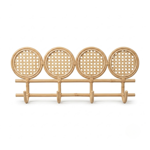 Hot Selling Rattan Wall Mounted Cloth Hat <b>Key</b> Hook Handmade Circle Coat <b>Hanger</b> for Wholesale Vietnam Factory - Product Image 3