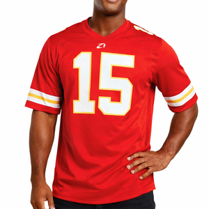 Camiseta de fútbol americano de malla para hombre, estilo oversize Y2K, ropa deportiva, uniforme de equipo personalizado, producción a granel, proveedor OEM ODM - Product Image 2