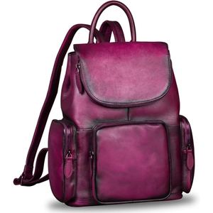 High End Convertible Genuine Waxed Buffalo Leather Backpack For Women Casual <b>Office</b> Travel Fashion Bag - Product Image 4