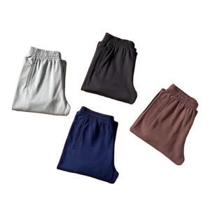 Pantalones de chándal de algodón pesado personalizados para hombres Pantalones deportivos de lana con cordón de cintura elástica lisos OEM ligeros rectos - Product Image 3