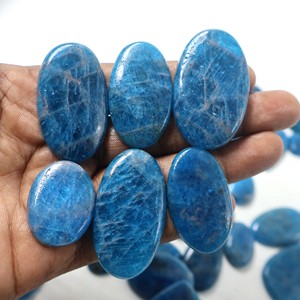 Apatite bleue naturelle, pierres précieuses ovales facettées, pierres précieuses en vrac en gros pour la fabrication de bijoux - Product Image 1