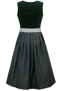 Robe midi trapèze sans manches en velours gris pour femme avec ceinture, couleur contrastante, tenue décontractée pour l'automne - Product Image 2