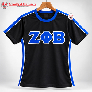 Camiseta de Verano Zeta Phi Beta, Bordado en Chenilla de Algodón, Sororidad Griega, Orgullo Universitario Divine Nine, Logotipo Personalizado - Product Image 1