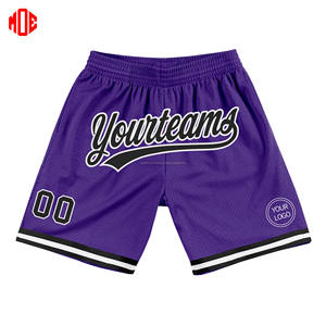 Pantalones Cortos de Baloncesto Retro Personalizados de Lujo para Hombre, con Bordado 3D Ecológico, Azul-Rojo Sólido, Personalizables - Product Image 5