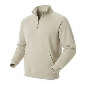 <b>Men</b>’s Quarter <b>Zip</b> <b>Sweatshirt</b> <b>Half</b> <b>Zip</b> Pullover Casual Fleece Top Custom Logo Private Label Workwear For Bulk Orders - Product Image 3