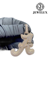 Pendentif lettre A en argent 925 plaqué or 18 carats JEWELUX avec micro-incrustation de strass en cristal, charme thématique, style unisexe de luxe - Product Image 4