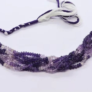 Cuentas redondas talladas de amatista natural AAA de 4-4.5 mm, amatista africana rosa degradado en forma de sandía, cuentas de 16 pulgadas para joyería - Product Image 1