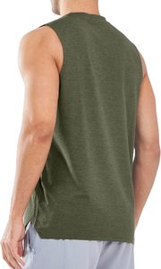 Débardeur de sport pour homme de qualité supérieure, en spandex/coton, séchage rapide, anti-UV, respirant, pour la salle de sport et l'entraînement, sans manches - Product Image 2