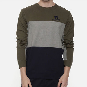 เสื้อสเวตเชิ้ตผ้าฟลีซเทคโนโลยีกันความชื้นสำหรับผู้ชาย แบบ Color Block  ซับเหงื่อได้ดี  รับสั่งพิมพ์ลายตามต้องการ สำหรับผู้ใหญ่ - Product Image 1