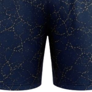 Pantalones Cortos Deportivos con Estampado Azul Marino y Dorado, Cintura Elástica, Ligeros, Transpirables, para Gimnasio, Entrenamiento y Deportes - Product Image 3