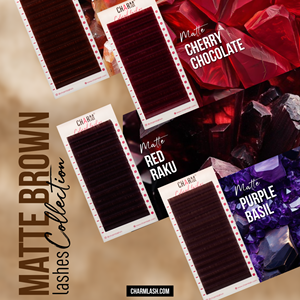 Extensions de cils Charmlash en gros, plateaux de cils en cachemire marron chocolat, cruelty-free, légers, marron mat - Product Image 1