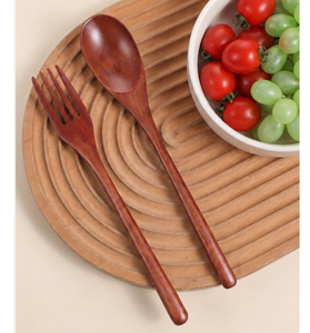 Ensemble de couverts en bois multifonctionnels, écologiques, polis à la main, fourchettes, cuillères, accessoires de vaisselle en promotion - Product Image 5