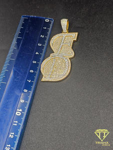 Moissanite ED Letter Pendant Iced Out Hip Hop <b>Necklace</b> 18k Gold Plated Custom <b>Initial</b> Bling Jewelry Gift - Product Image 4