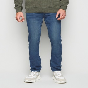 Jean en denim pour homme grande taille, coupe droite mi-ajustée, délavé personnalisé, style vintage Monkey, plus doux avec élasthanne, orné de strass, vente en gros - Product Image 1