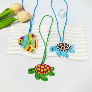 Porte-clés perlé fait main mignon, petit pendentif en PVC, accessoires de patch en tissu DIY, bijoux de sac pour filles, en tissu feutre - Product Image 3