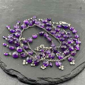 Collar Colgante de Plata de Ley con Amatista Súper Pesada Vintage, Joyería de Lujo Hecha a Mano, Regalo para Mujer - Product Image 2