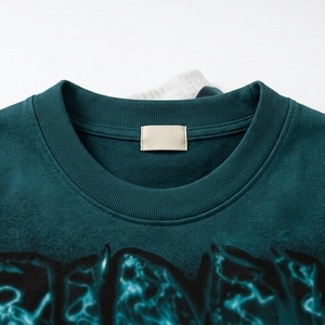 เสื้อยืดคอกลมแขนยาวทรงโอเวอร์ไซส์พิมพ์ลายสองชั้นแบบซันเฟดสำหรับผู้ชาย สกรีนโลโก้ได้ คลาสสิค วินเทจ ผ้าฝ้าย 100% ทรงหลวม - Product Image 2