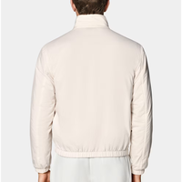 Blouson Bomber Homme Zippé Décontracté Automne Respirant Coupe-Vent Polyester Couleur Unie Coupe Droite Doublure Polaire Coton