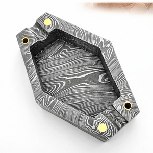 Jexmoo Custom Handmade Damascus Steel Premium Metal Smoking Pipe with Leather Sheath & Decorative Ashtray <b>Stand</b> Set Perfect Gift - Product Image 6