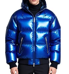 Nueva Chaqueta Acolchada con Capucha y Acabado Brillante para Hombre y Mujer, Impermeable y Resistente al Viento, con Logotipo Frontal, Estilo Urbano para Deportes - Product Image 2