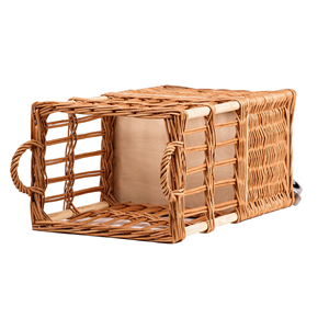 Factory Price Rattan Basket With Wheels, Custom Hand-Woven Supermarket Bread Merchandise Display <b>Trolley</b>, Eco-Friendly Vietnam - Product Image 5