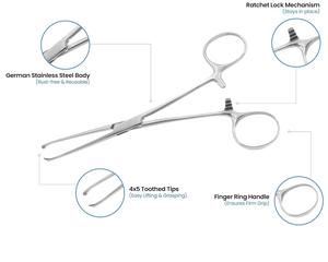 Pince à tissus Allis de qualité supérieure en acier inoxydable, instrument dentaire manuel avec poignée ergonomique - Product Image 3