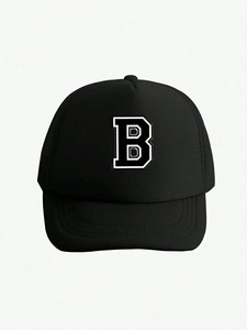 1 gorra de béisbol para niños con 26 letras, sombrero para el sol transpirable de malla moderno y versátil, adecuado para salidas diarias - Product Image 6