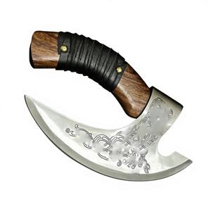 Hache à pizza viking forgée à la main, lame en acier à haute teneur en carbone, manche en bois de rose, longueur totale de 10 pouces, hache large de qualité supérieure - Product Image 1