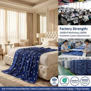 Bulk Order Luxury Flannel Throw <b>Blanket</b> Sets with Embroidered Logo for Hotel Bedroom and Sofa Warm Decorative Hospitality Supply - Product Image 5