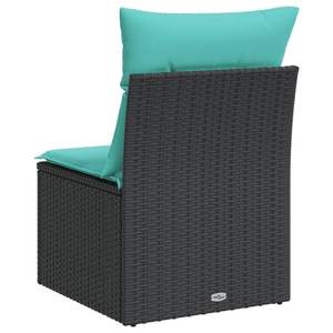 Sofá Individual de Jardín en Ratán Sintético Negro con Acero con Recubrimiento en Polvo, Muebles de Exterior Duraderos y Elegantes - Product Image 6