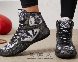 Zapatillas de lucha libre para hombre, zapatillas de boxeo de caña alta con cordones, calzado de entrenamiento de combate para gimnasio y ring. - Product Image 3