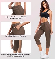 Pantalones Deportivos Capri Personalizados para Mujer, Corte Ajustado, Ligeros, Elásticos en Cuatro Direcciones, Spandex/Poliéster