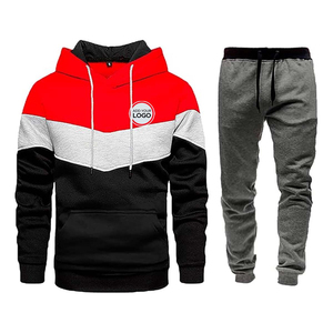 Ensemble de survêtement décontracté pour homme avec sweat à capuche color block et pantalon de jogging à cordon de serrage, manches longues, respirant, en polyester et coton, idéal pour l'automne - Product Image 6