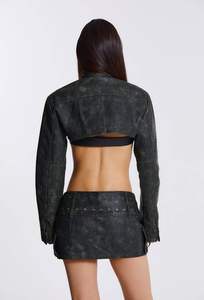 Minifalda Sexy y Transpirable de Cuero Genuino con Cinturón para Mujer - Product Image 5