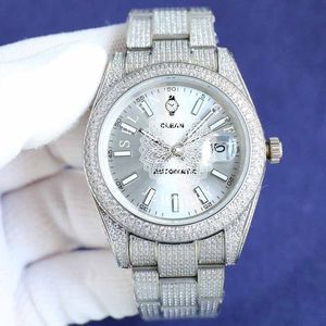 Reloj de Diamantes de Lujo, un Regalo Espléndido, 28 mm, Plateado, Analógico, Movimiento de Cuarzo ETA, Resistente al Agua 10 m, para Hombre y Mujer - Product Image 4