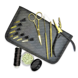 Professional Stainless Steel <b>Pliers</b> Weft Hair Extension Tool Kit Complete <b>Set</b> for Salon & Personal Use - Product Image 2