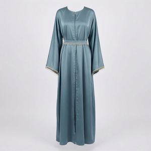 Abaya Jilbab élégante pour femmes, manches longues, couvrant tout le corps, tissu personnalisé, dentelle élégante, viscose soyeuse, mode islamique - Product Image 1