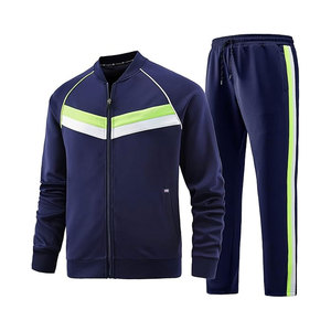 Chándal Negro para Hombre, Manga Larga, Cierre de Cremallera, Diseño Deportivo, Bloques de Color, Ropa de Otoño, Corte Regular, Bolsillos Laterales, Material de Poliéster - Product Image 3