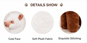 Juguete de peluche largo y suave de lana de cordero, de tela Velboa, animal de peluche, almohada abrazable, estilo OEM, venta al por mayor, regalo, decoración, moderno y suave. - Product Image 4