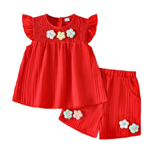 Conjunto de 2 Piezas para Bebés Niñas, Leggings Florales de Jersey, 29% Algodón, 71% Poliéster, Antiarrugas, Casual, Sin Mangas, OEM Personalizable - Product Image 5