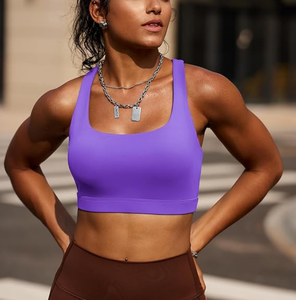 Cross-Border Breathable High Support <b>Push</b>-<b>Up</b> <b>Wireless</b> No Pads Plus Size Sports <b>Bra</b> with Crisscross Straps for Women - Product Image 1