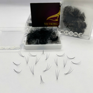 Extensions de cils synthétiques longues et naturelles 15 mm 0.1 en fibre synthétique PBT coréenne 3D, cils en grappe DIY pointus, super grappes de cils - Product Image 3