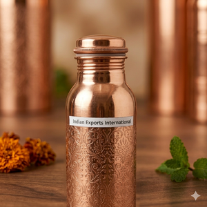 Botella de Agua de Cobre Grabado Royal Vine de Indian Exports International - Product Image 3