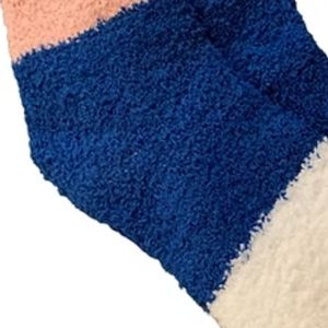 <b>Women</b> Fuzzy Ankle <b>Socks</b> Soft Plush Striped Warm Cozy <b>Winter</b> <b>Socks</b> Pink Navy White Comfortable Indoor Lounge Footwear Wholesale - Product Image 5