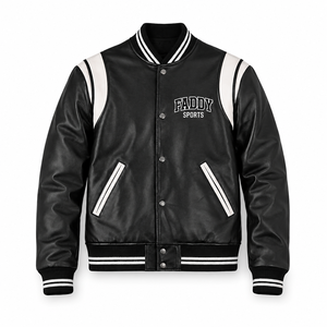 Chaqueta Varsity Personalizada de Alta Calidad para Hombre, Estilo Vintage, con Parches de Cuero PU, Chaqueta Bomber de Béisbol, Unisex, Ropa Urbana - Product Image 1
