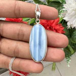NIKHIL GEMS Élégant pendentif en opale bleue, argent sterling 925, fait main, bijoux de fiançailles vintage, cadeau pour elle, évaluation par un tiers - Product Image 6